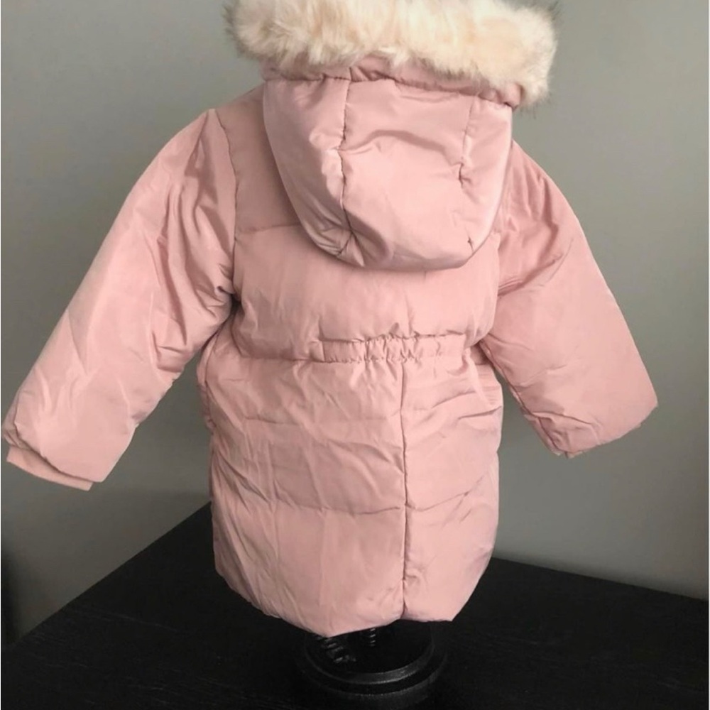 Zara girls 2/3T Puffer Coat with Fur Trim